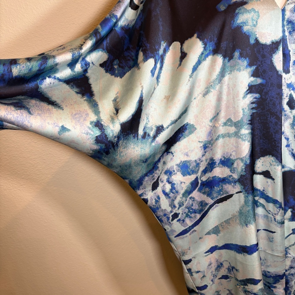 NWT Zara Blue Kaftan Style Dress Size Medium - Picture 7 of 10